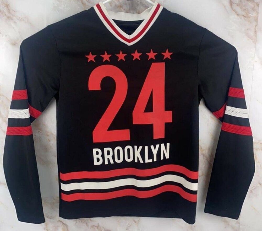 Carbon Brooklyn 24 Jersey Long Sleeve Black Red White Men's Medium Streetwear